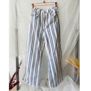 Stripped wide leg jeans